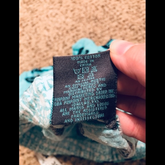 Rustic Cuff Turquoise Pajama Shorts - Picture 4 of 4